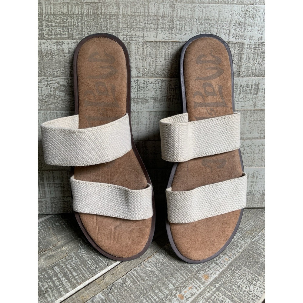 Mad‎ Love Sandals Keava Footbed Shoes Women's Size 10 Coppertone Stretch Straps
